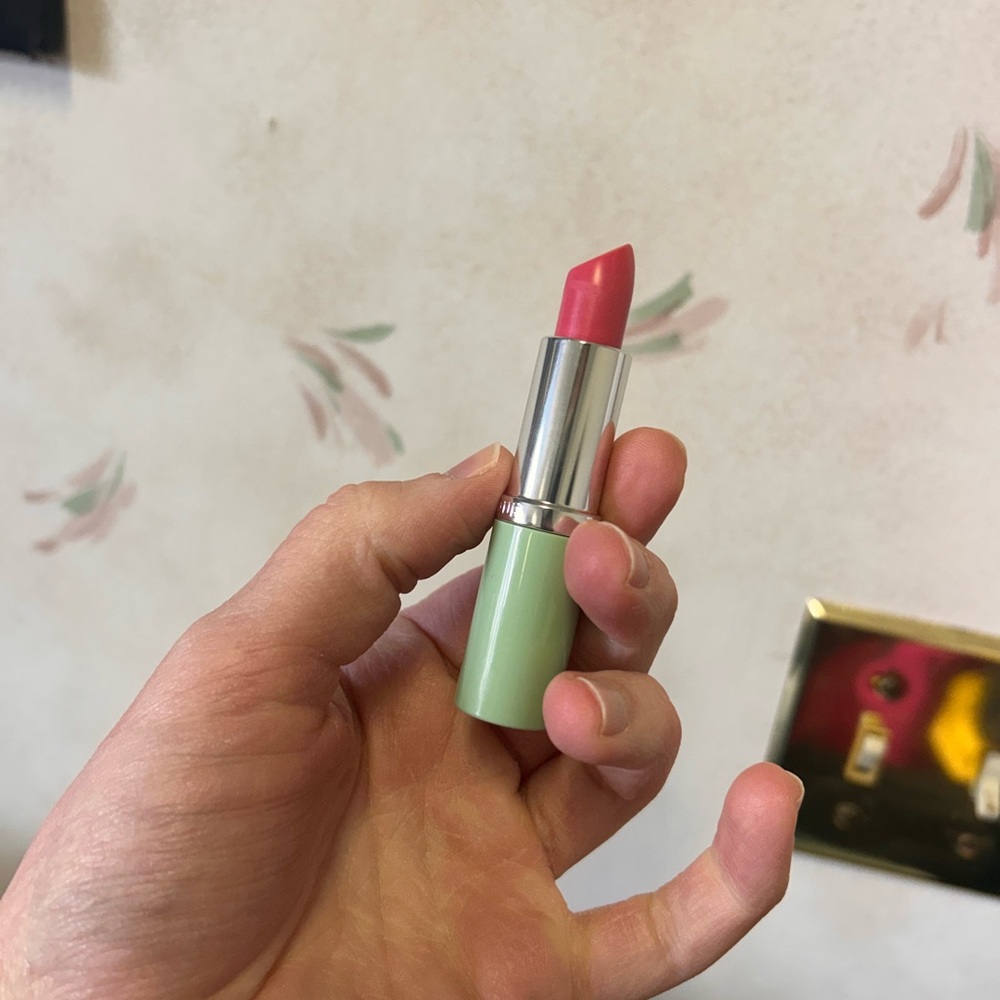 Clinique Pink Lipstick in Mint Green Case